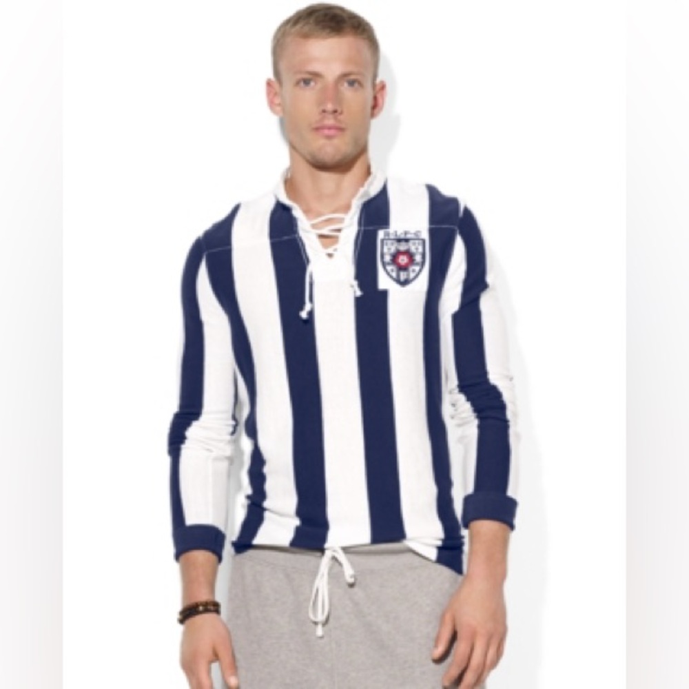 Vintage Ralph Lauren Men’s Lace Up Rugby Top LARGE